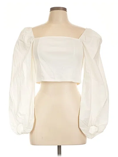 Topshop 3/4 Sleeve Blouse In White