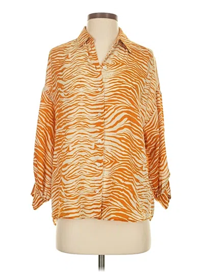 Pre-owned Topshop 3/4 Sleeve Blouse In Orange