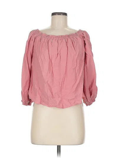 Pre-owned Topshop 3/4 Sleeve Blouse In Pink
