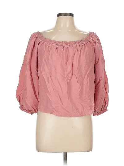 Pre-owned Topshop 3/4 Sleeve Blouse In Pink