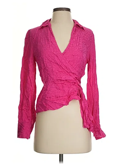 Pre-owned Topshop 3/4 Sleeve Blouse In Pink