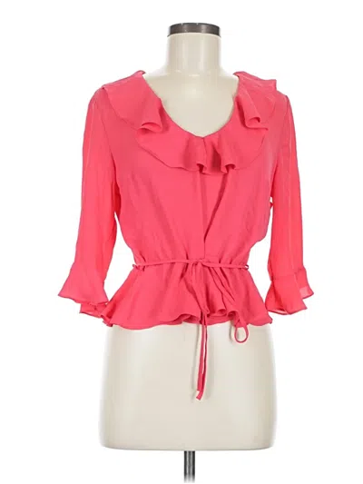 Pre-owned Topshop 3/4 Sleeve Blouse In Pink
