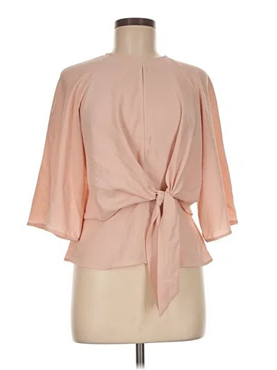 Pre-owned Topshop 3/4 Sleeve Blouse In Pink