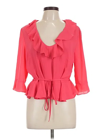 Pre-owned Topshop 3/4 Sleeve Blouse In Pink