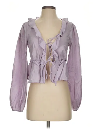Pre-owned Topshop 3/4 Sleeve Blouse In Purple