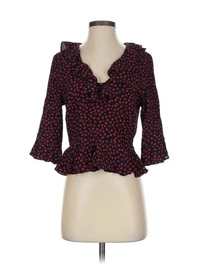 Pre-owned Topshop 3/4 Sleeve Blouse In Red