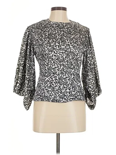 Pre-owned Topshop 3/4 Sleeve Blouse In Silver