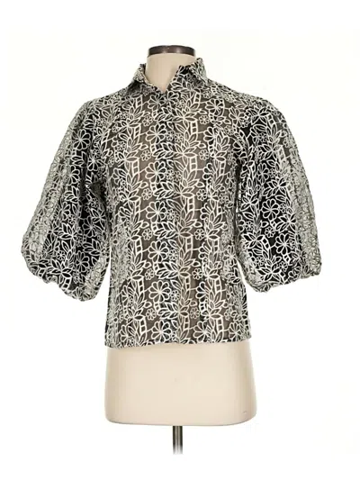 Pre-owned Topshop 3/4 Sleeve Blouse In Silver