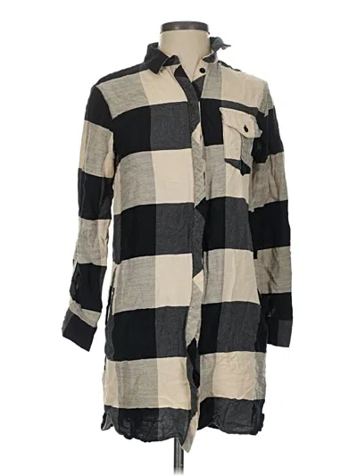 Pre-owned Topshop 3/4 Sleeve Button Down Shirt In Gray