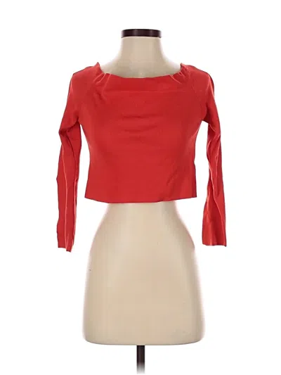 Pre-owned Topshop 3/4 Sleeve Top Red Boatneck Tops