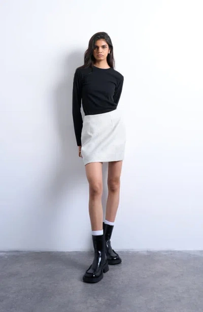 Topshop A-line Miniskirt In Silver
