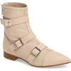 Topshop Andrew Buckle Boot In Brown