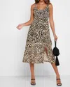 Topshop Animal Print Plunge Neckline Mesh Midi Dress In Multicolor In Multi