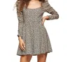 Topshop Animal Print Stretch Knit Dress In Brown In Black