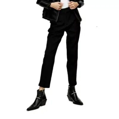 Topshop Ankle Crop Straight Leg Pants In Black