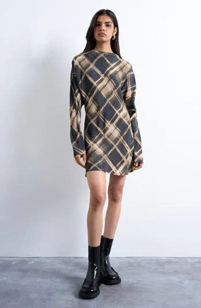 Topshop Backless Batwing Minidress In Black