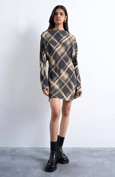 Topshop Backless Batwing Minidress In Multi