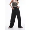 Topshop Plisse Balloon Leg Pants In Black In Black
