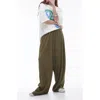 Topshop Plisse Balloon Leg Pants In Khaki-green In Dark Khaki Green