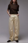 Topshop Barrel Jeans In Buttermilk-yellow In Buttermilk