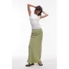 Topshop Super Soft Cupro Bias Cut Maxi Skirt In Green