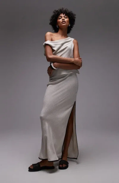 Topshop Bias Cut Maxi Skirt In White
