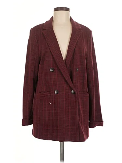 Pre-owned Topshop Blazer Jacket In Burgundy