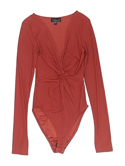 Pre-owned Topshop Bodysuit In Burgundy