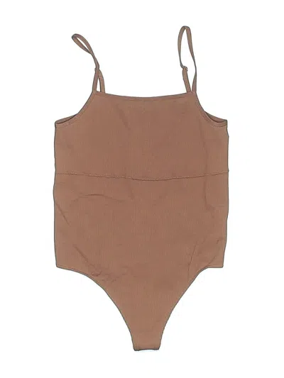Pre-owned Topshop Bodysuit In Tan