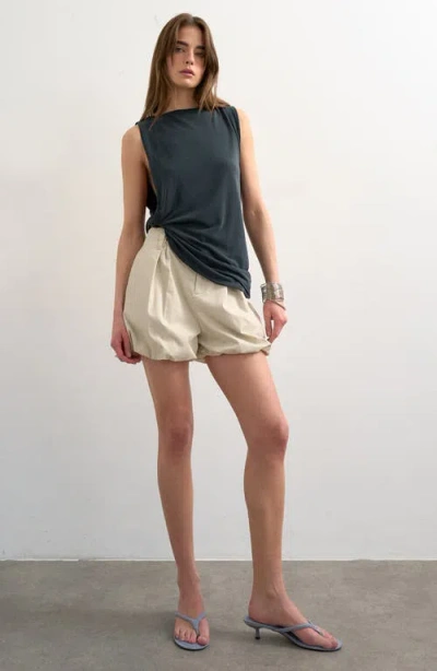 Topshop Bubble Hem Shorts In White