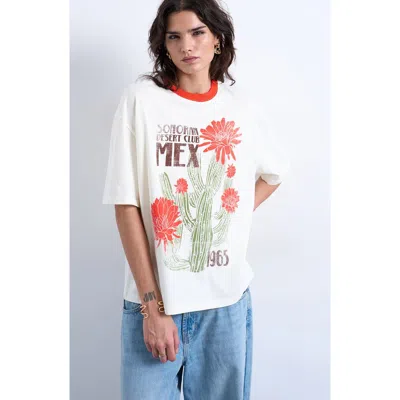 Topshop Cactus Graphic Contrast T-shirt In Pattern
