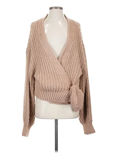 Pre-owned Topshop Cardigan Sweater In Tan