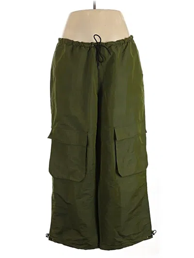 Pre-owned Topshop Cargo Pants In Green