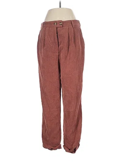 Pre-owned Topshop Casual Pants In Burgundy