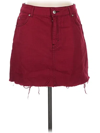 Pre-owned Topshop Casual Skirt In Burgundy