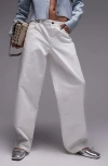 Topshop Cinch Back Low Rise Wide Leg Jeans