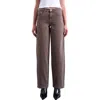 Topshop Cinch Low Rise Relaxed Jeans In Brown
