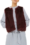 Topshop Clair Faux Fur Vest In Brown