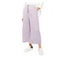 Topshop Coco Satin High Rise Button Fly Wide Leg Cropped Pants In Lilac In Blue