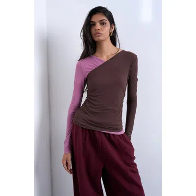 Topshop Colorblock Rib Top In Multi