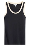 Topshop Contrast Frill Edge Cotton Sweater Vest
