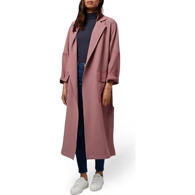 Topshop Contrast Panel Duster Coat In Pink