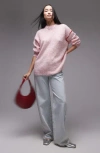 Topshop Contrast Seam Oversize Sweater