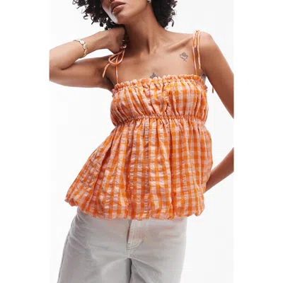 Topshop Cotton Gingham Babydoll Camisole