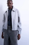 Topshop Crop Bomber Jacket In Gray