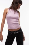Topshop Cutaway Crop Stretch Cotton Rib Tank