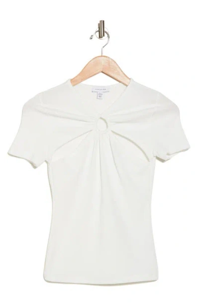 Topshop Cutout T-shirt In Cream