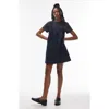 Topshop Denim Pinafore Minidress In Indigo