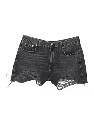 Pre-owned Topshop Denim Shorts In Black