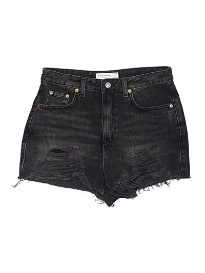 Pre-owned Topshop Denim Shorts In Black
